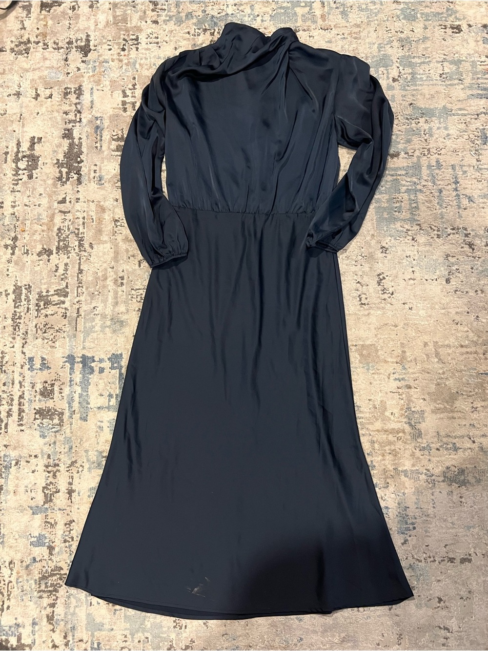 Classic Black Long-Sleeve Midi Dress